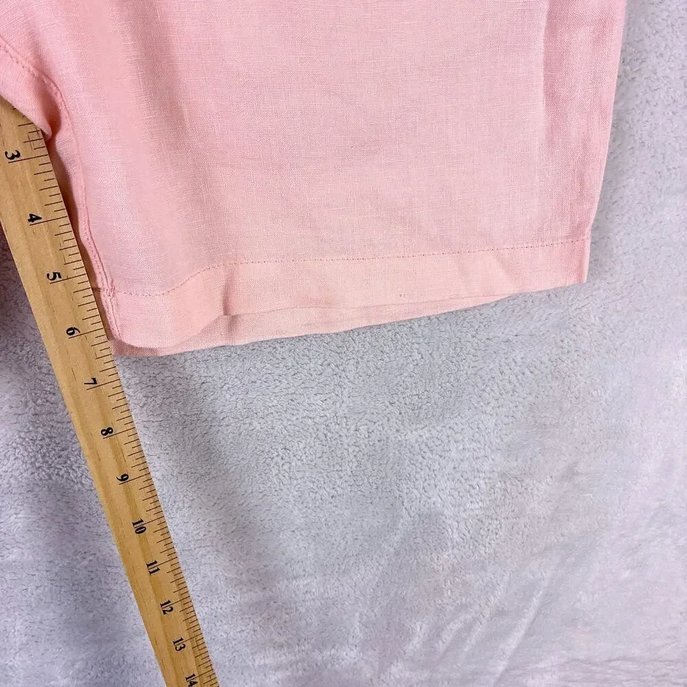 J.Crew Shorts Mens 31 (32) Pink Oarsman Linen Pleated Preppy Beach Hamptons